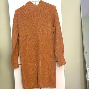 Oversized Tan Knitted Sweater Dress
